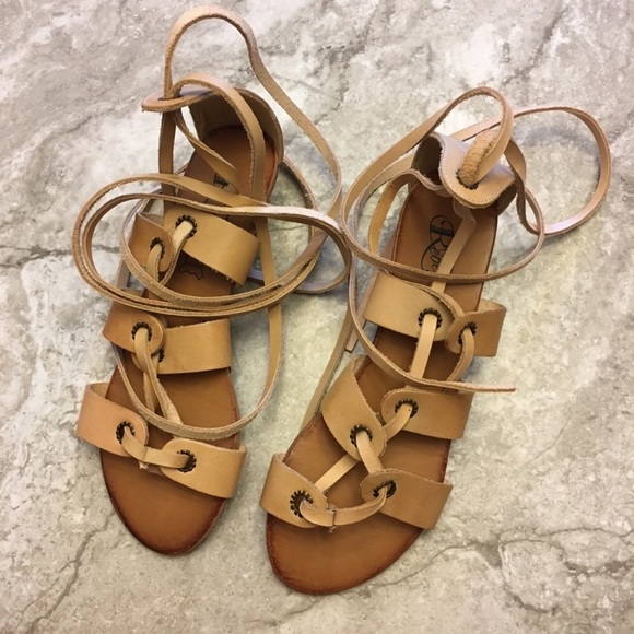 New Nordstrom Santorinos Leather Lace Up Sandals - Picture 2 of 6